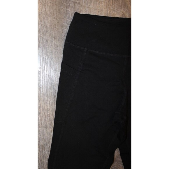 MATE THE LABEL ORGANIC COTTON STRETCH POCKET BLACK LEGGINGS NEW - Picture 2 of 6